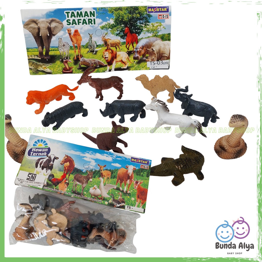 Set Mainan Anak Hewan Kebun Binatang Animal Figure Wild Animal Isi 12 Edukasi Anak Binatang