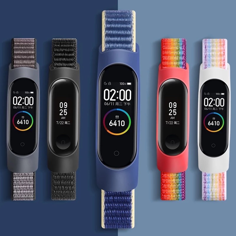 [INSTAN/COD] STRAP XIAOMI MI BAND 3/4 5/6 nylon tali nylon velcro band