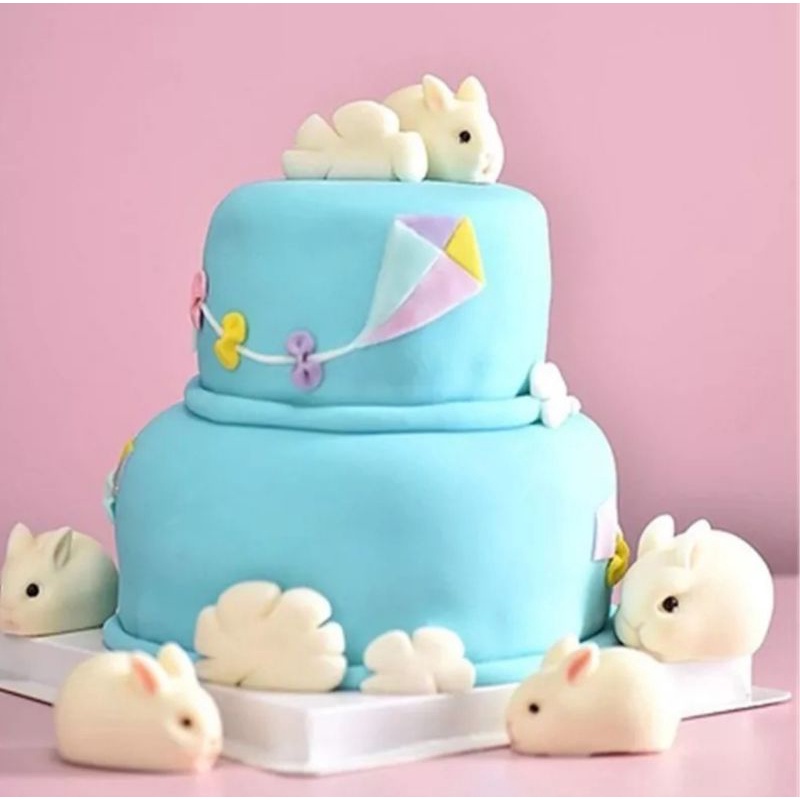 DAPURMAMIKU Cetakan Silikon Kelinci Bunny Rabbit Wortel Cetakan Cake Fondant Jelly Agar