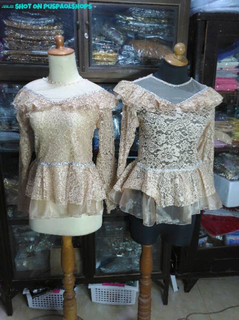 Kebaya pager ayu broklat kerah mutiara gold/ kebaya wisuda/ kebaya domas