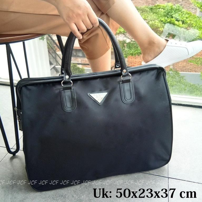[KODE Q1037] Tas Travel Jinjing Jumbo Pakaian Mudik Untuk Wanita Pria Import Prado Hitam