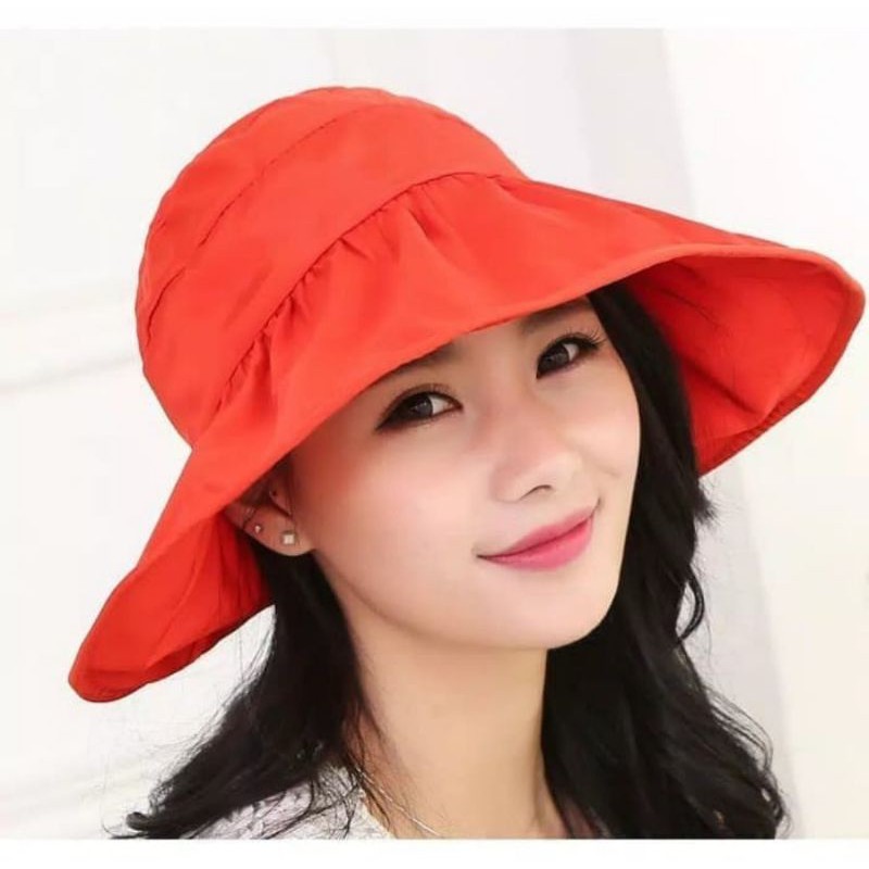 Topi lebar anti matahari ready stok banyak warna