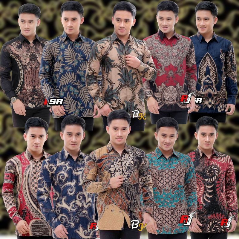 Banting Harga Bosshe Batik Kemeja Baju Batik Pria Laki Laki Cowo Cowok Lengan Panjang Modern Premium Hrb026 lMJEkyCGeMDQy