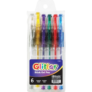 

Pulpen Gel Glitter Color / Gel Pen 6pcs/pack, Merk Glitter & Chelsea