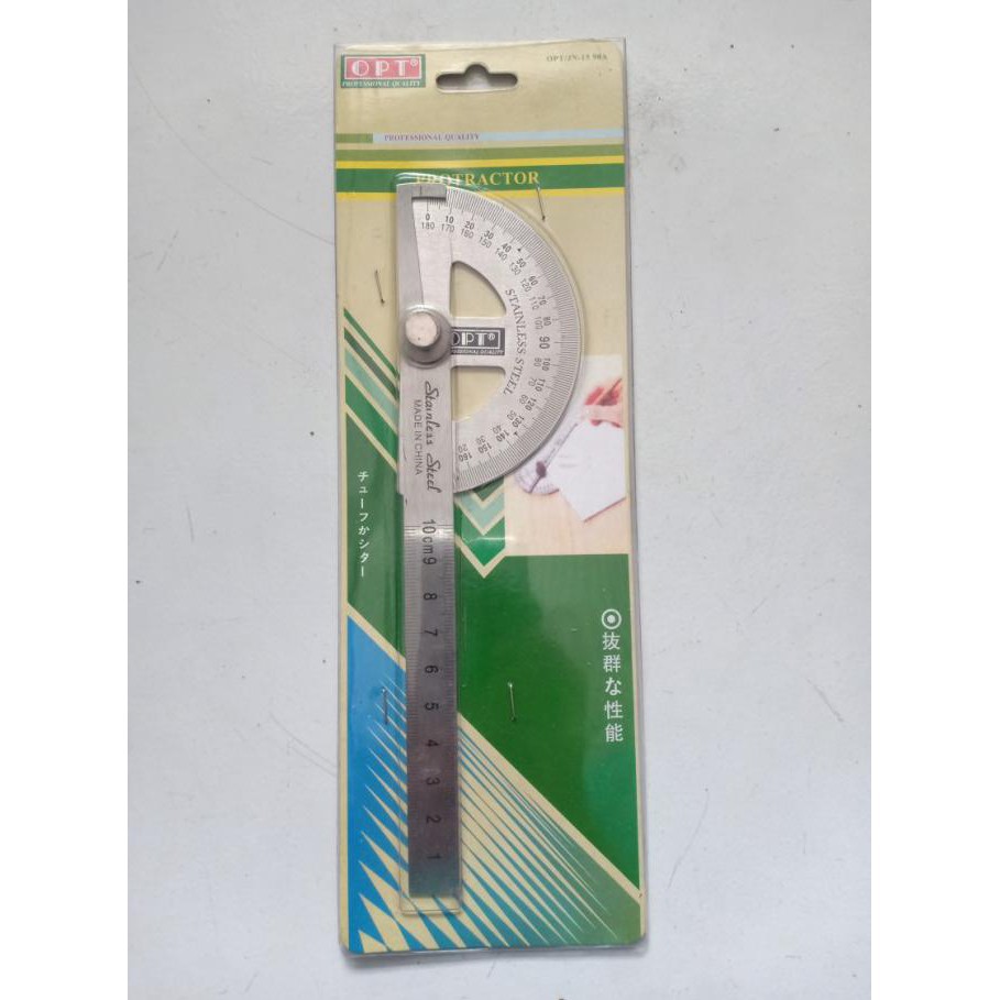 Busur Derajat - Stainless Steel Protactor OPT