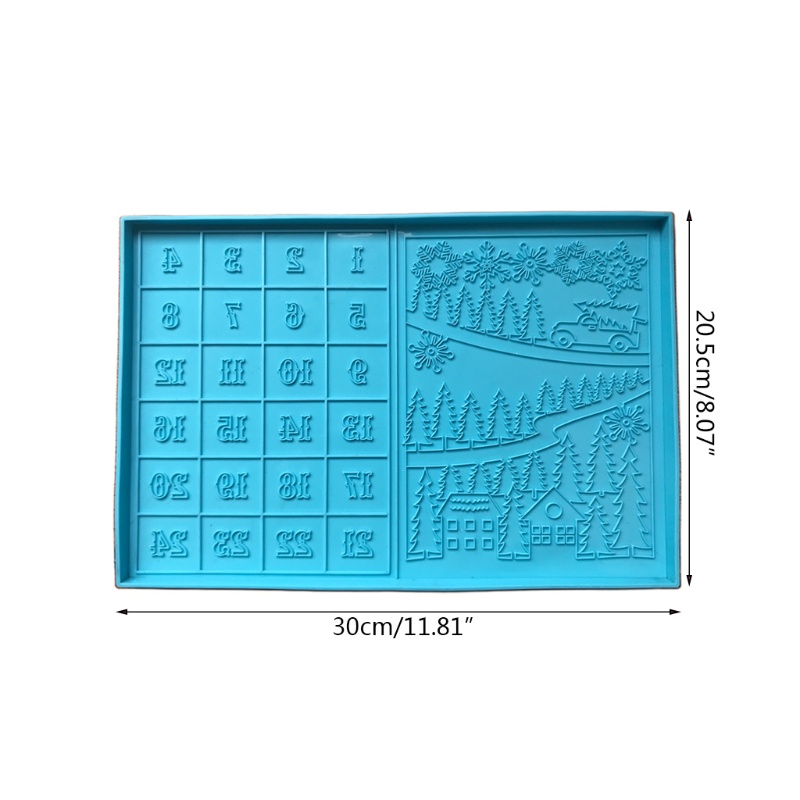 Siy Cetakan Silikon Epoxy Bentuk Kalender Hitung Mundur Natal Untuk Dekorasi Rumah Diy