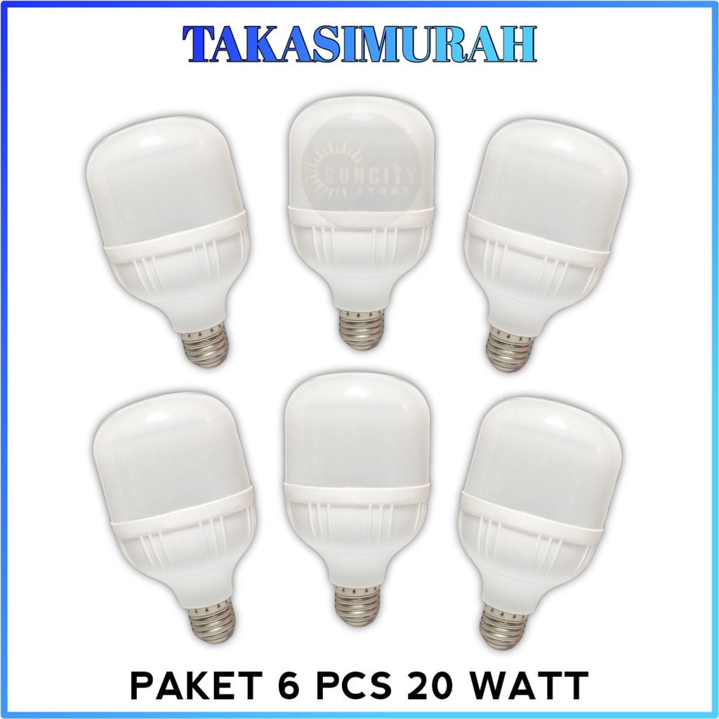 Paket 6 Pcs TAKASIMURAH Lampu LED Capsule 20 Watt - Cahaya Putih