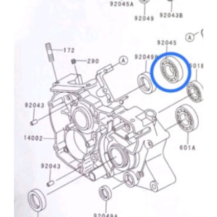 LAHER KLAHER BERING BEARING RASIO ATAS NINJA RR R SS ORIGINAL KAWASAI 92045-1169