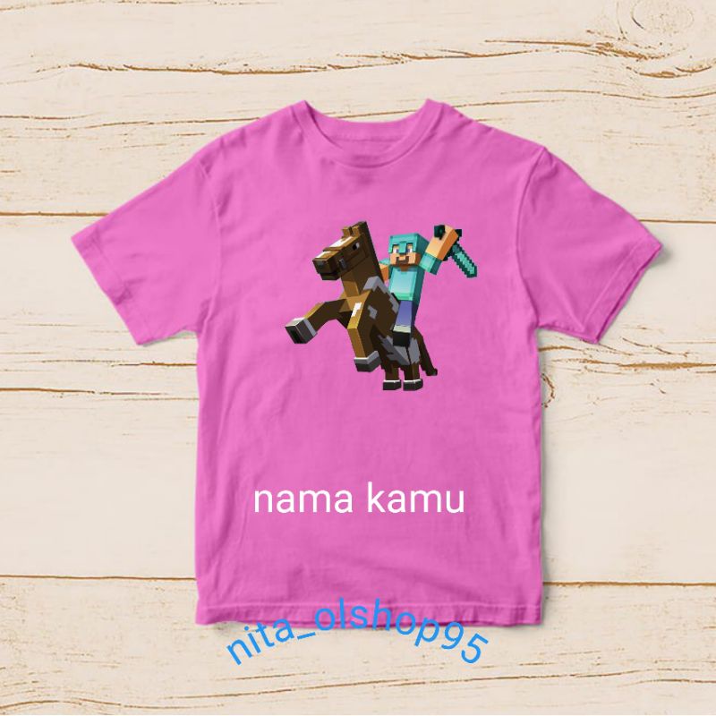 baju minicraft baju anak karakter kaos anak