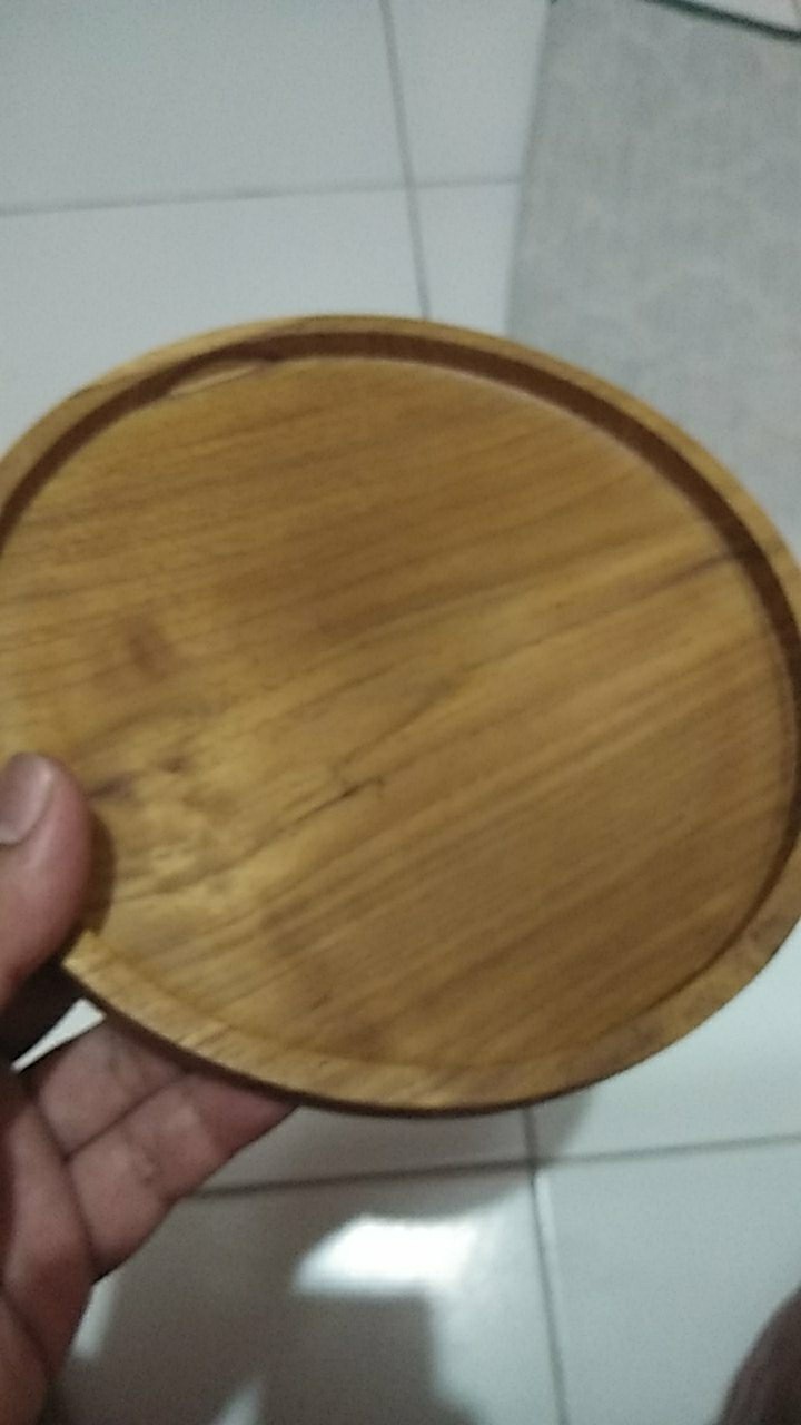 Piring Bulat 20 Cm | Piring Kayu Jati | Nampan Kayu | Piring Kayu Wadah Saji | Piring Saji Kayu