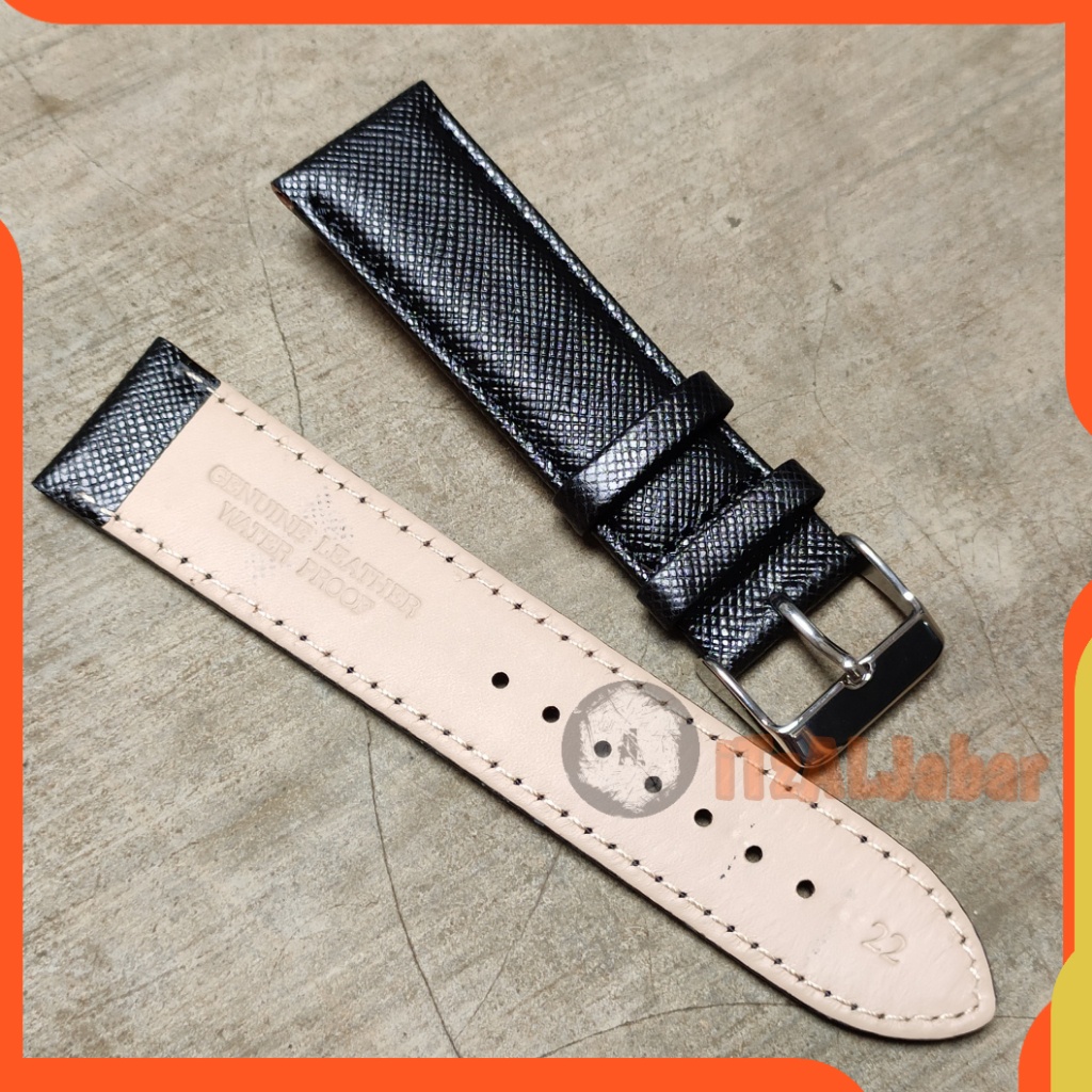 Tali jam tangan Kulit motif rajut 22mm Leather strap KAMRH