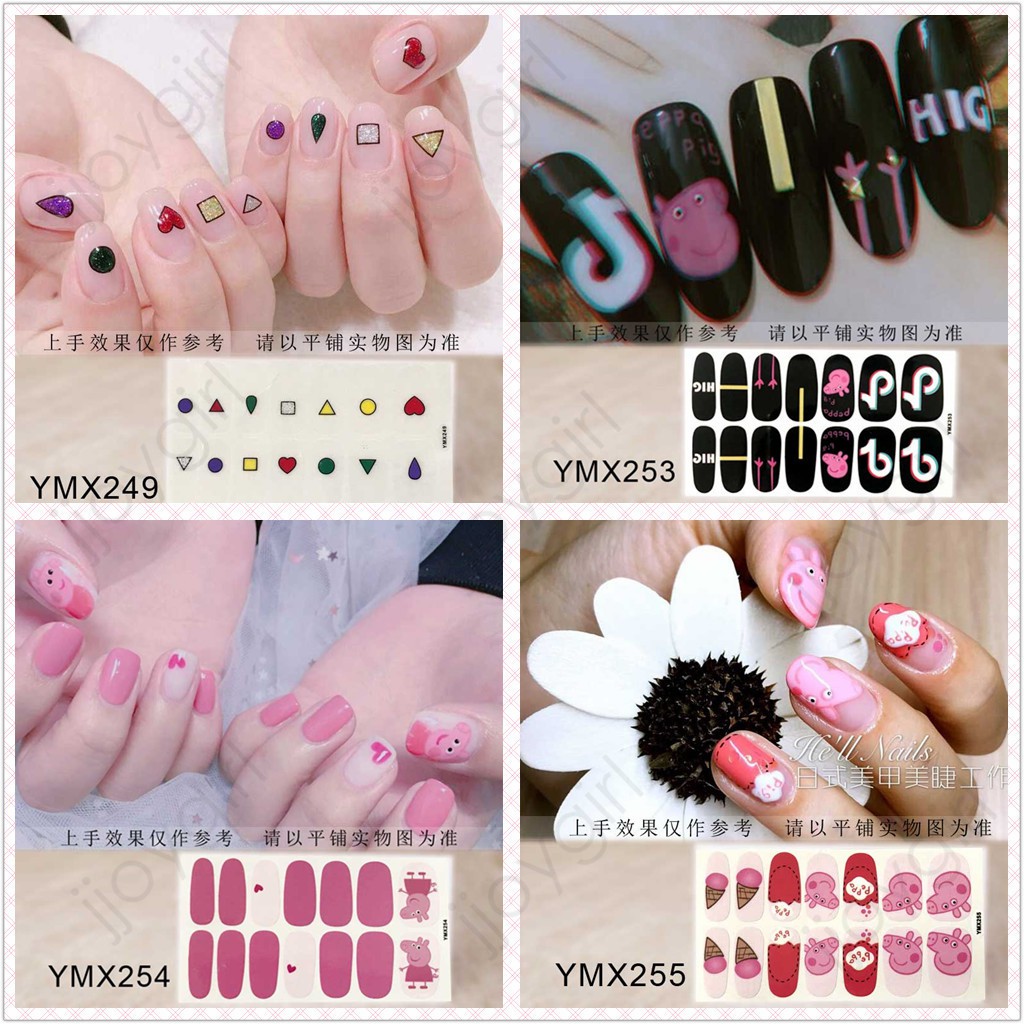 &lt;Jjoygirl&gt;YMX Nail Sticker Motif / Sticker Kuku / Stiker Kuku / Nail Stiker Glitter / Stripes Design