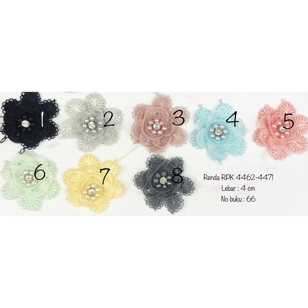 Renda RPK 4462-4471, Renda Baju, Renda Bordir, Renda Giper, Renda Katun, Lebar 4 cm