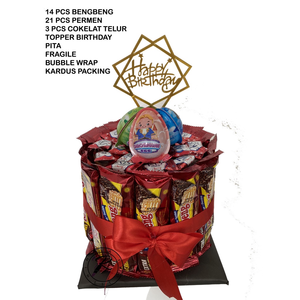 

Snack Tart/Snack Tower/Snack Cake Kado Ulang Tahun/Kue Ulang Tahun diameter 14
