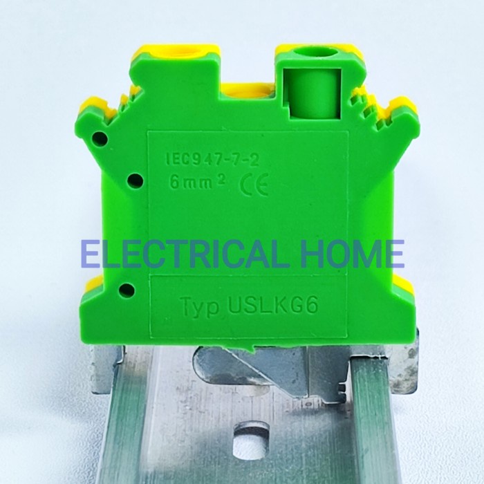 Terminal Block Arde Ground Earth (0.2~6mm) Din Rail USLKG 6