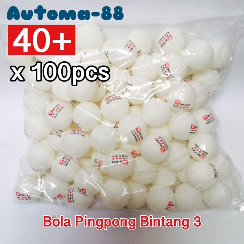 Bola pingpong Bintang 3 star 40+ putih 100 pcs awet murah 100pcs Bola Ping Pong
