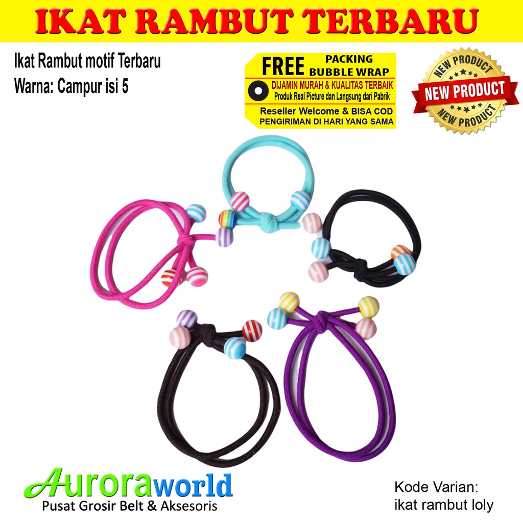 AURORAWORLD 5PCS IKAT RAMBUT KOREA TERBARU KUNCIRAN RAMBUT WANITA BISA COD