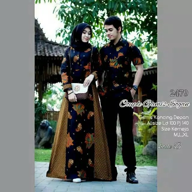 Couple Gamis Sogan || Couple Gamis Batik Highclass