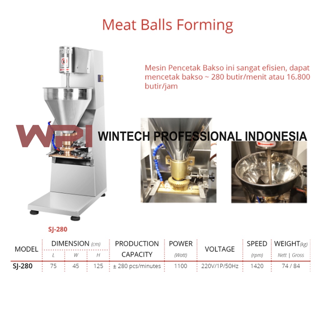 Jual Getra Sj 280 Meat Balls Foaming Machine Mesin Pencetak Bakso 3