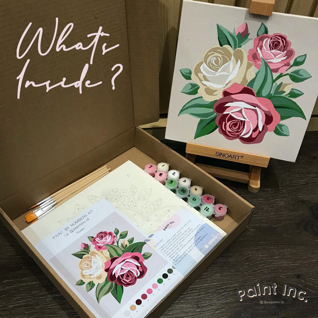 

HJK Paint by Numbers Kit: Rose Paint Inc. ID Paint by Number Hampers Painting Kit Valentine