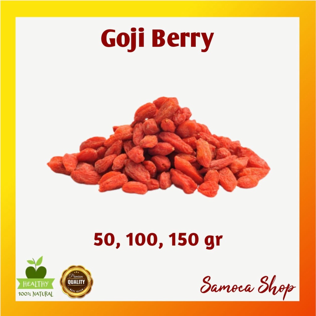 

Dried Goji Berry Buah Gojiberi Kering Kemasan 50gr, 100gr, dan 150gr