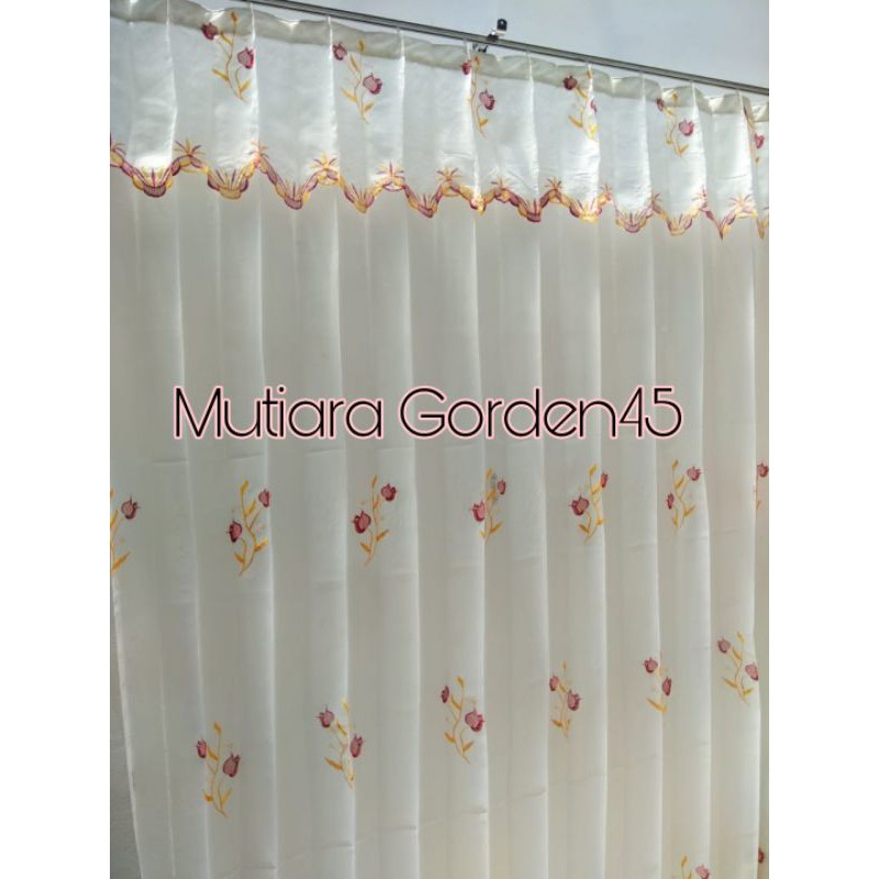 GORDEN Hordeng Murah Dalaman Gorden Vitrase Poni TULIP MERAH
