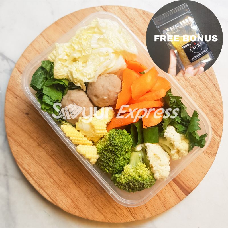 KIRIM INSTAN Paket Foodprep Sayur Capcay 5-6 Porsi  Bonus Racik Homemade Capcay NON MSG