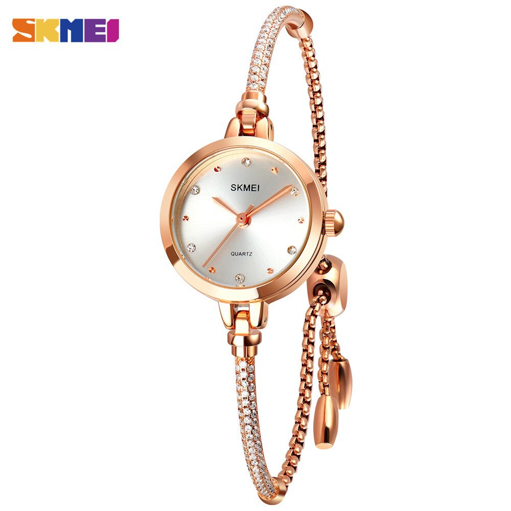 JAM TANGAN WANITA SKMEI 1805 STAINLESS STELL ELEGAN WR 5 BAR/ JAM TANGAN SKMEI RANTAI GELANG STAINLESS STELL ANALOG TIME