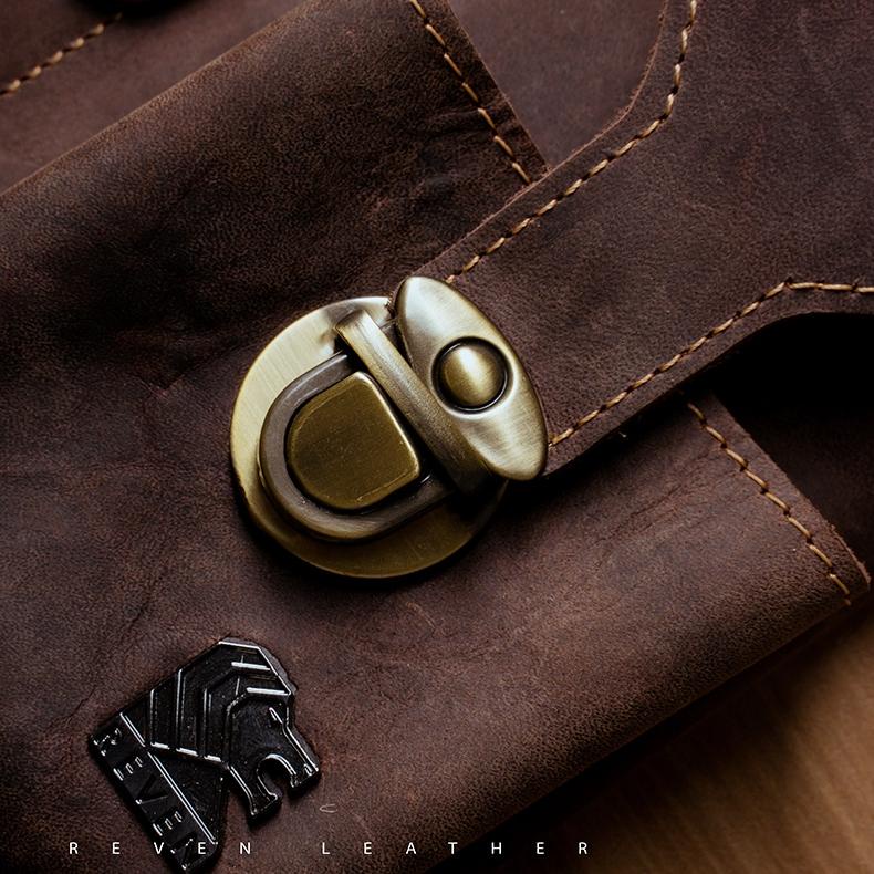 ✩ Tas Pinggang Selempang HP Pria Bahan Kulit Sapi Crazy Horse Original Kualitas Import Mini Bag Slin