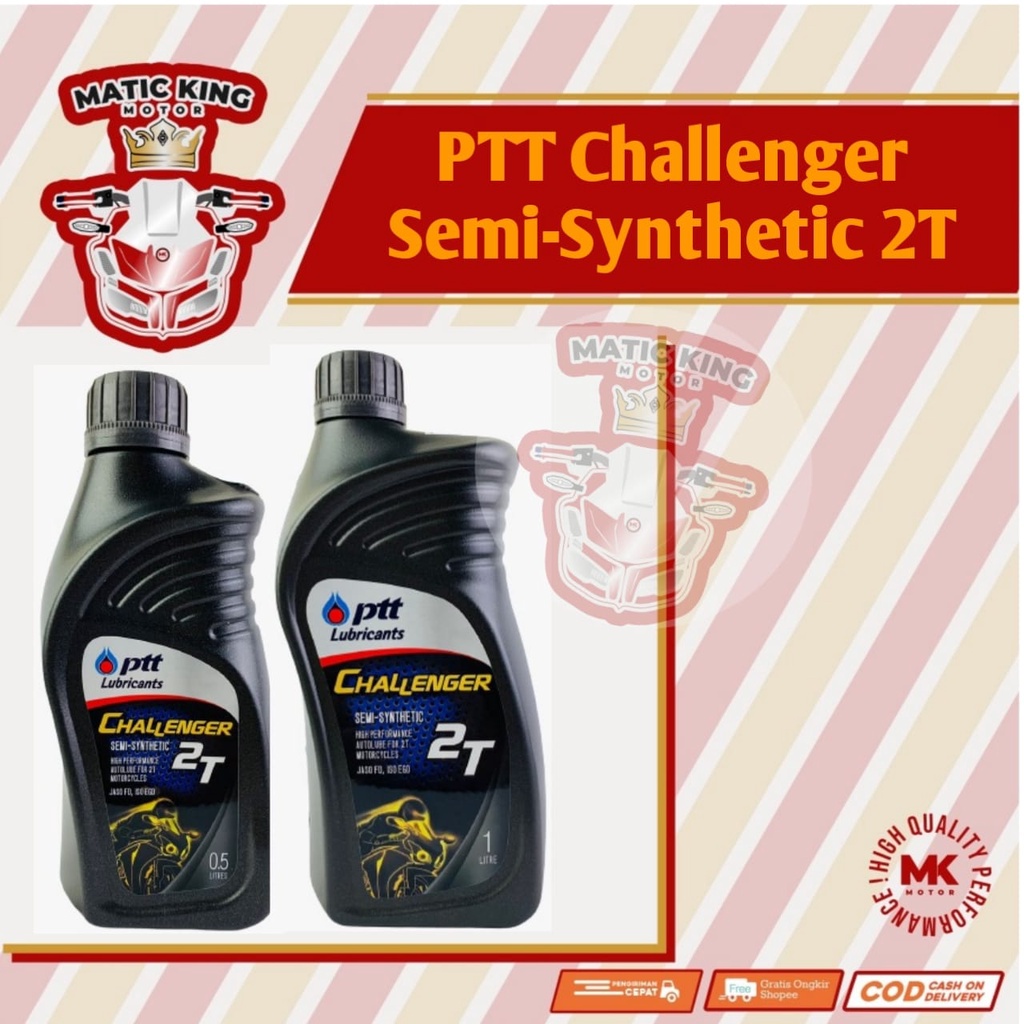 PTT Lubricants Oli samping Challenger 2T Semi Synthetic 500 1000 ml