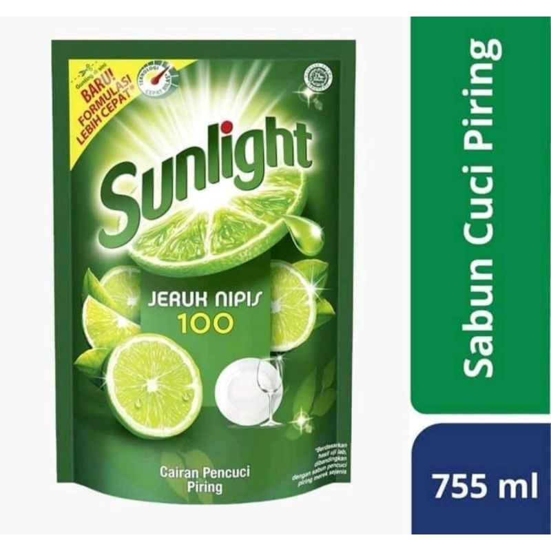 Sunlight Lime Sabun Cuci Piring Jeruk Nipis Refill 755ml