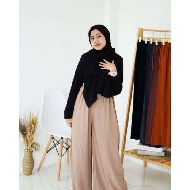 Kulot Rayon Polos Jumbo / Celana Kulot Highwaist Jumbo / Kulot Jumbo
