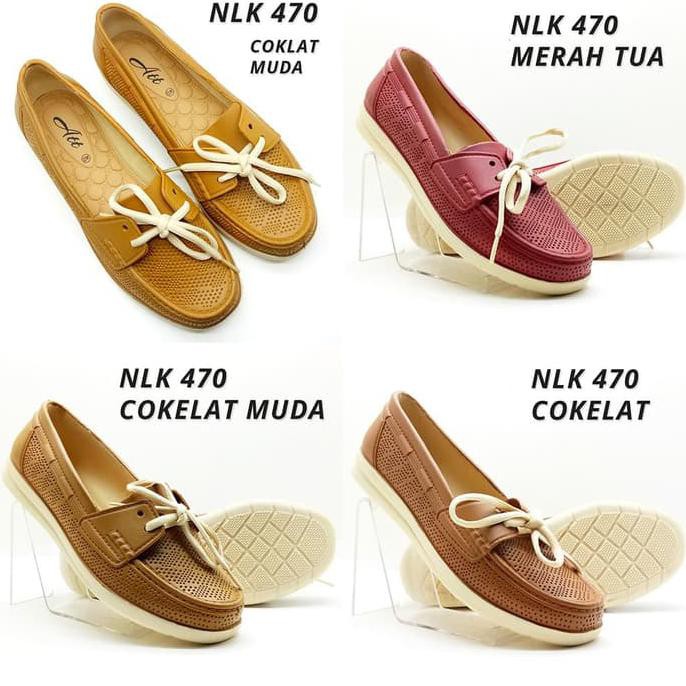 Ready# Sepatu Wanita - Flat Shoes Karet Att Nlk 470 - Merah, 38