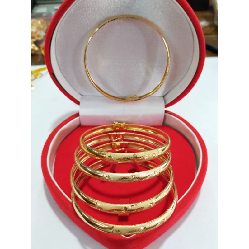 Gelang Bangkok, perak 925, gold dop, 4 gram, diameter 6cm, 160.000/pcs