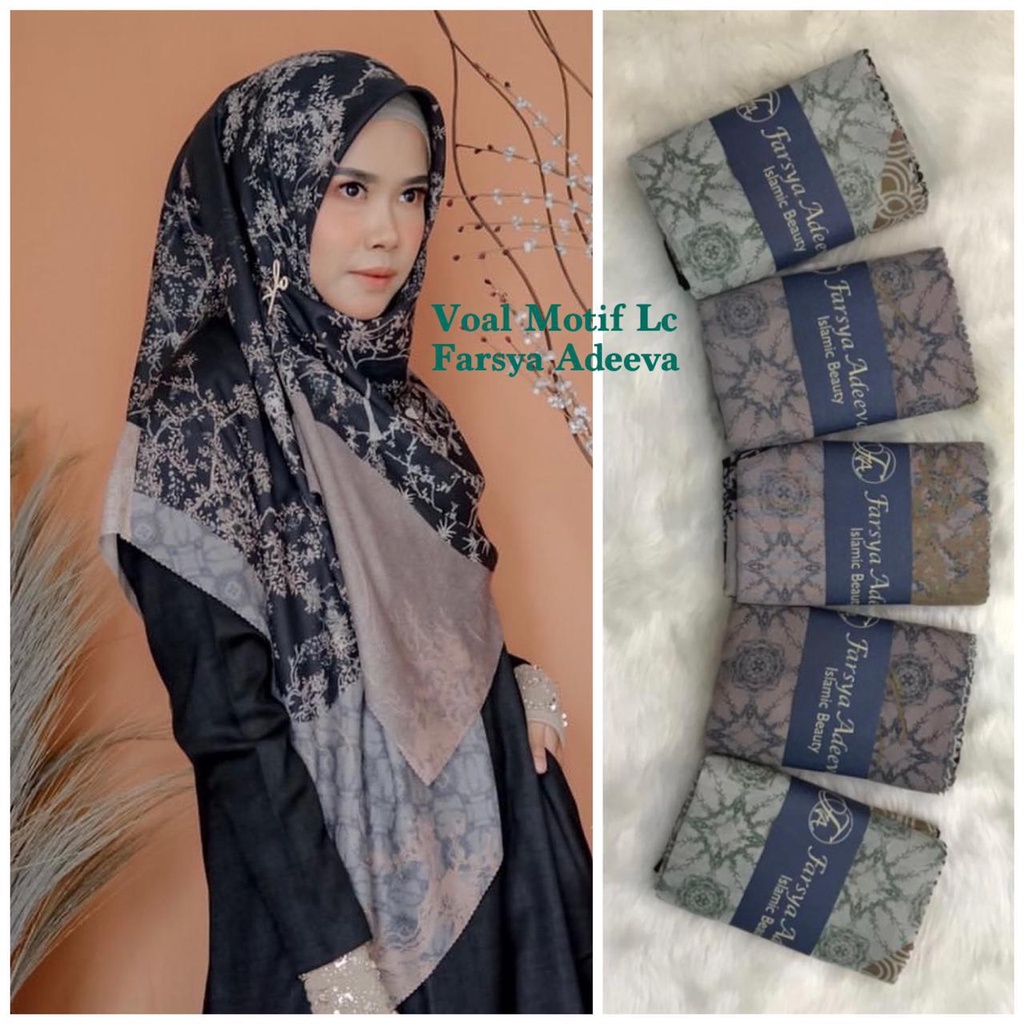 SEGI EMPAT MOTIF TERBARU HIJAB SEGI EMPAT MOTIF DEENAY  LASERCUT  TERMURAH DAN TERLARIS NAYLA HIJA'B-ASOKA BLACK