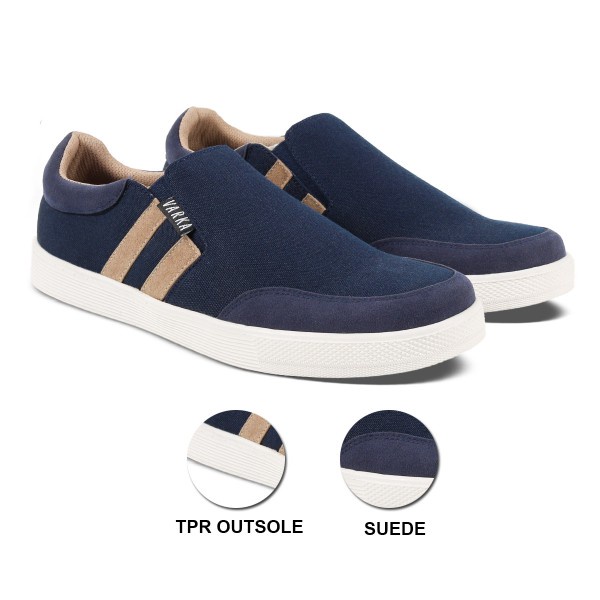 Sepatu Slip On Pria V 4747 Brand Varka Sepatu Kets Kuliah Kerja Hangout Harga Murah Berkualitas Warna Navy