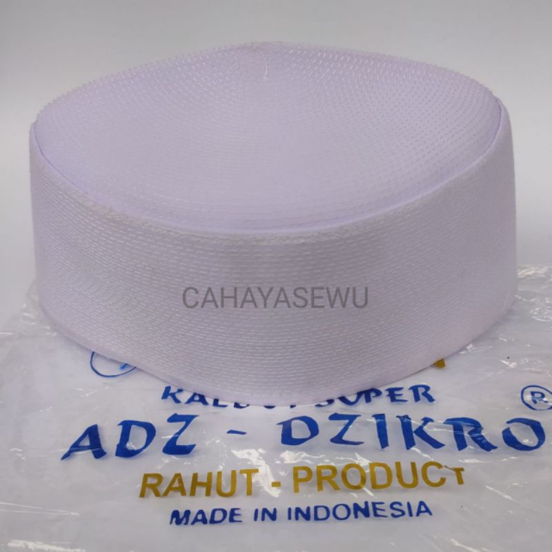 PECI PUTIH ADZ DZIKRO Kopiah Putih Polos Az zikra Kalbut Peci Habib Bahar Topi Peci Batok