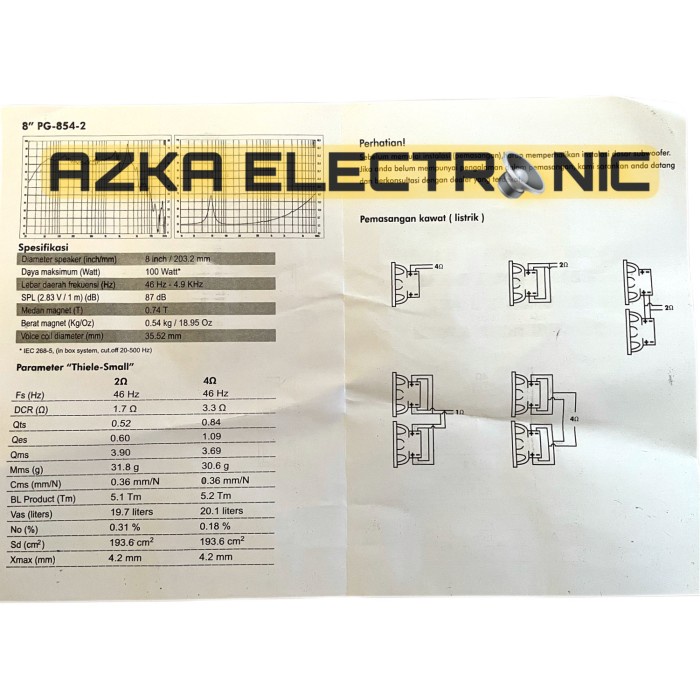 SPEAKER SUBWOOFER PRESTIGE 8 INCH