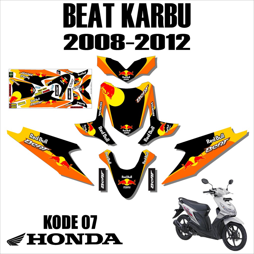 (COD)Decal Stiker Fullbody Beat Karbu 2008 2009 2010 2011 2012 Variasi Sticker Desain BDX 07 REDBULL