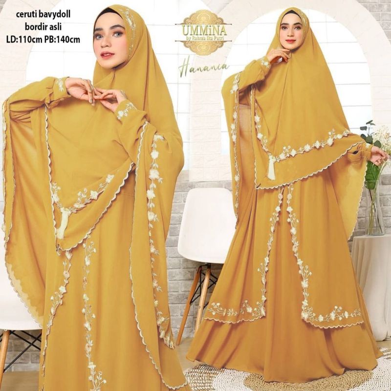 HANANIA SYARI FASHION BAJU GAMIS DRESS MAXI SETELAN MUSLIM WANITA CANTIK TERBARU KEKINIAN VIRAL MODI