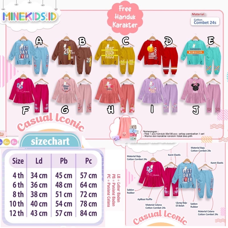 Setelan Anak Casual Iconic Minekids Set Casual