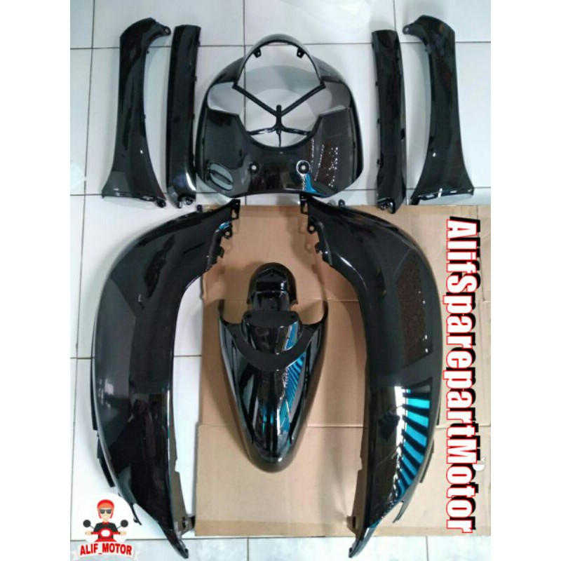 Full Body Bodi Halus SCOOPY FI ESP NEW K93 DONAT 2017 2018 2019 2020 warna hitam Kualitas Seperti Or