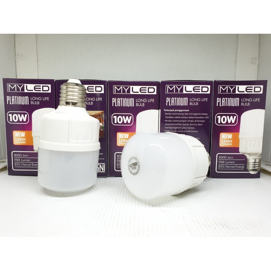 Lampu LED 10 Watt Putih Myled Platinum 10W Bohlam LED 10w Daylight