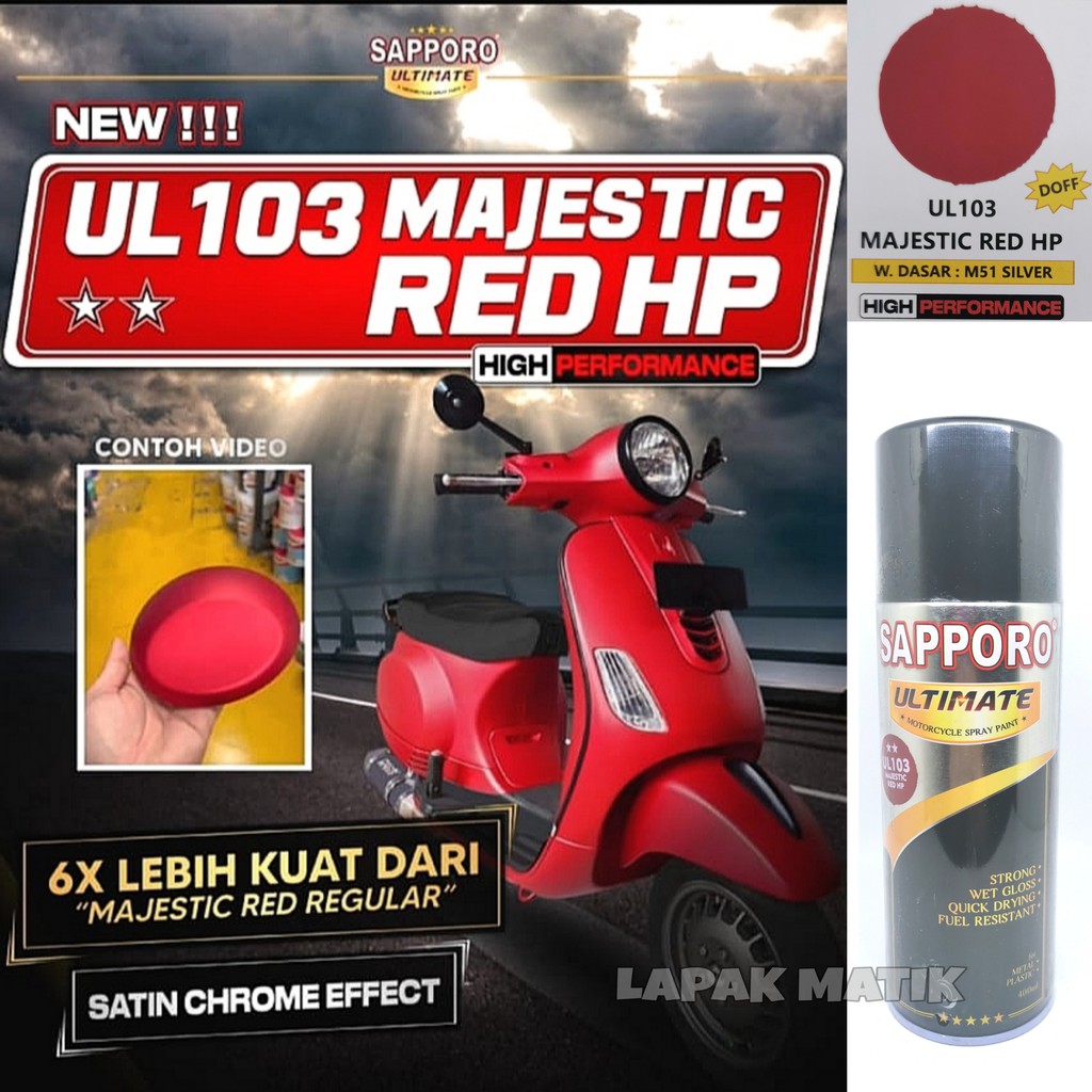 Pilok Sapporo Ultimate MERAH DOFF MAJESTIC RED HP ULT103 400ML