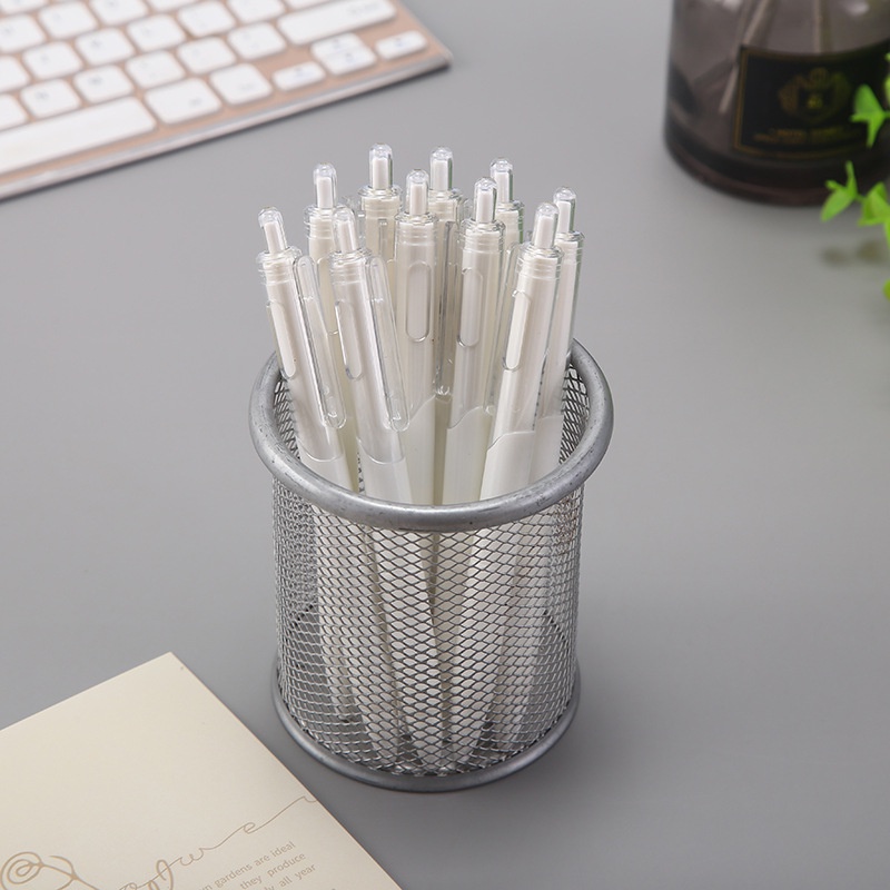 Pulpen Gel 0.5mm Tinta Hitam / Putih Motif Kucing Untuk Sekolah / Kantor