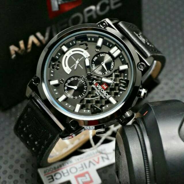 Jam tangan NAVIFORCE _NF9068BLACK WHITE ORIGINAL