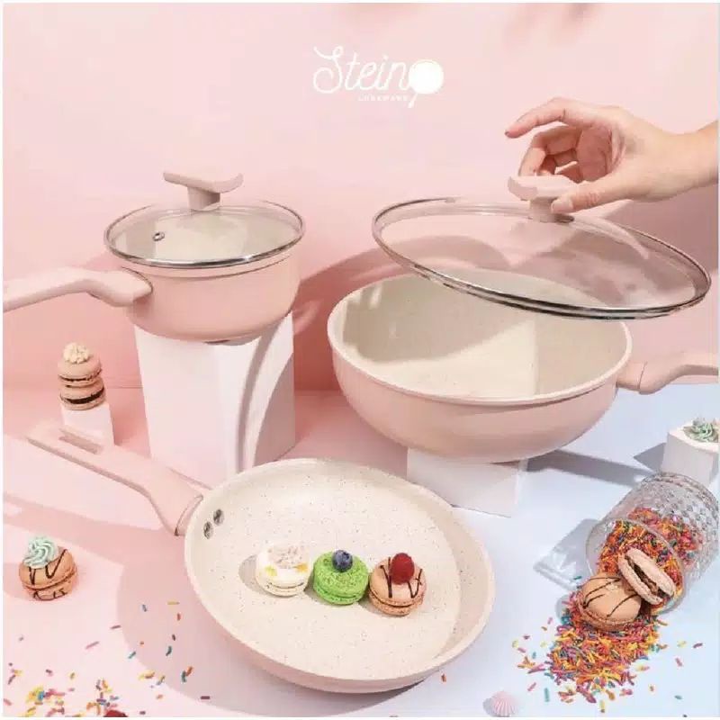 Stein Glow Pan Series Panci Set Steincookware 3 Pan 2 Lid Wajan Penggorengan Panci Susu