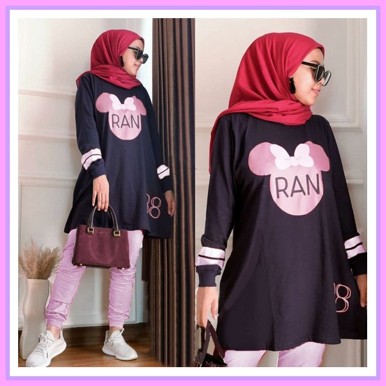 One Set Super Jumbo Twill 3 Ukuran M L 3Xl Hgo Setelan Ranmi Jumbo Wanita Kekinian