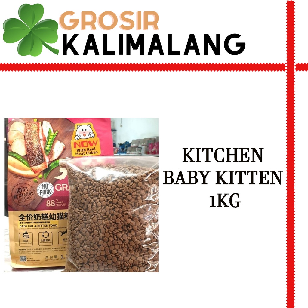 Kitchen Flavor Premium For Kitten &amp; Baby Kitten 1kg (Grab/Gosend)