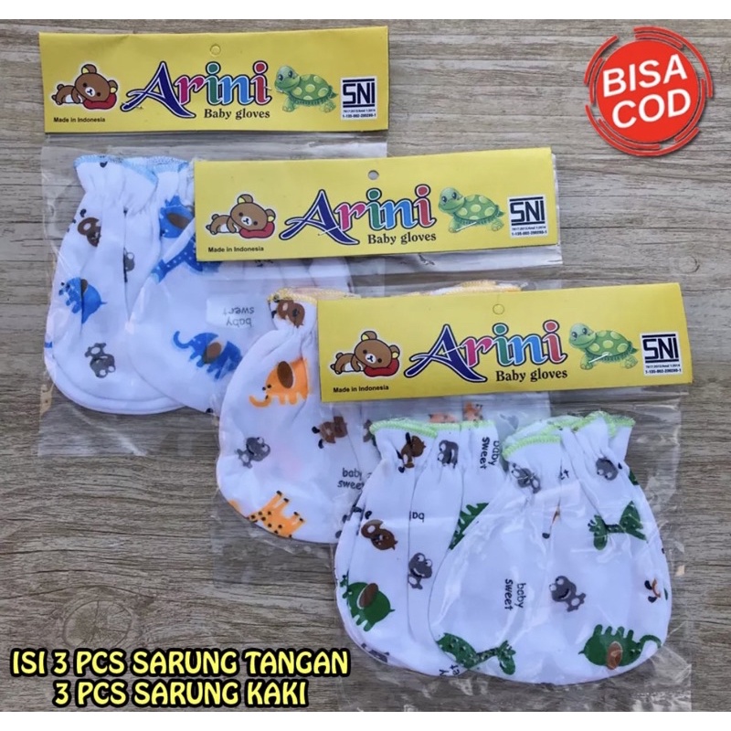 PROMO 7.7 3 Pasang Sartaki 3 Pasang Sarung Tangan 3 Pasang Sarung Kaki 3 Set Sartaki DNW BABY